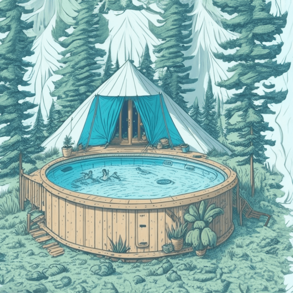 Dibujo de jacuzzi que representa a qué se dedica Bluespace